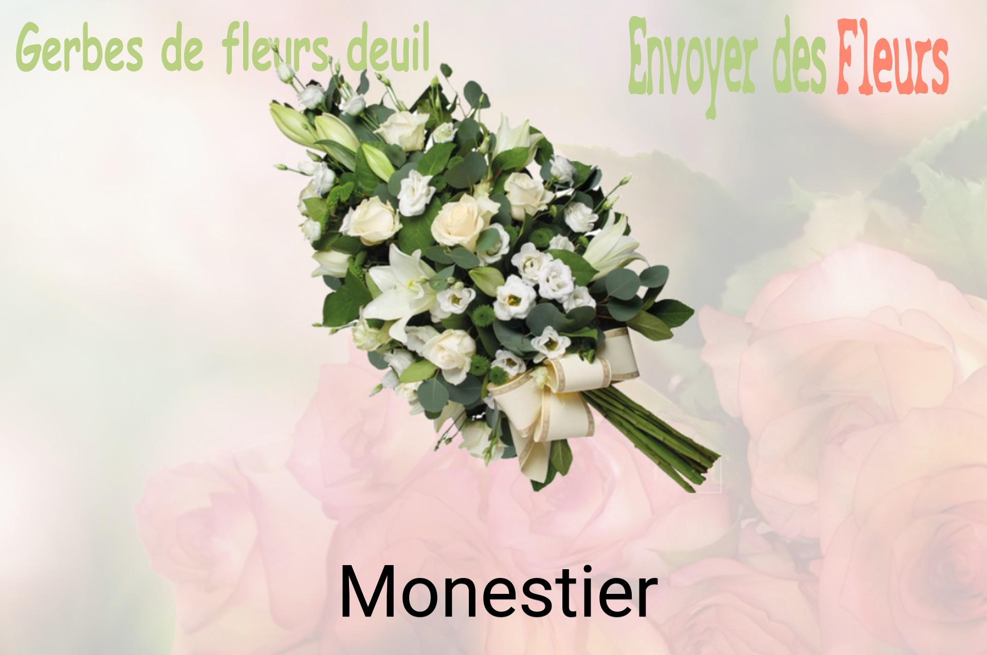 Gerbe de fleurs de deuil livrée à Monestier